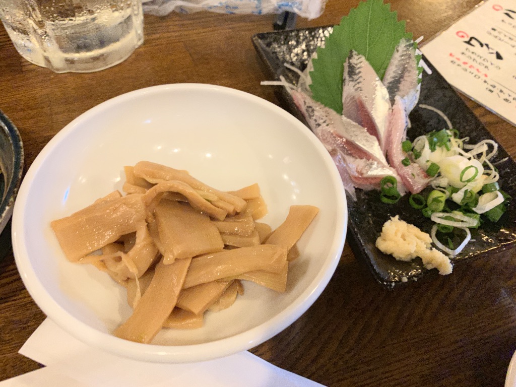 凧凧 三鷹店 お通し イワシ刺し身