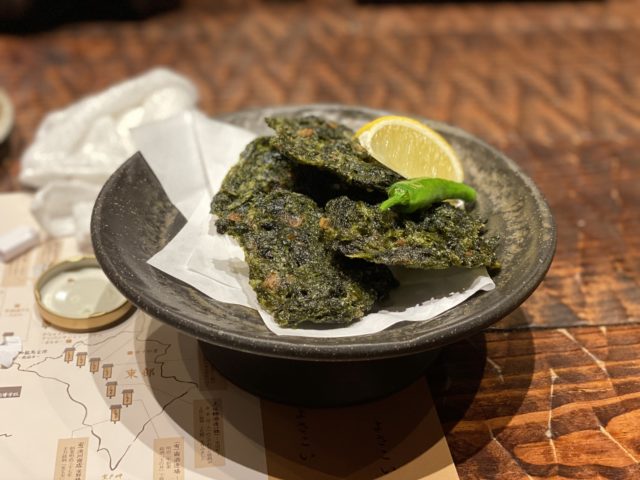 わらやき屋 九段下 青さのりの天ぷら