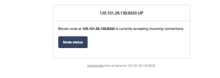ラズベリーパイによるBitcoinフルノード bitnodes登録 状況をメールで通知
