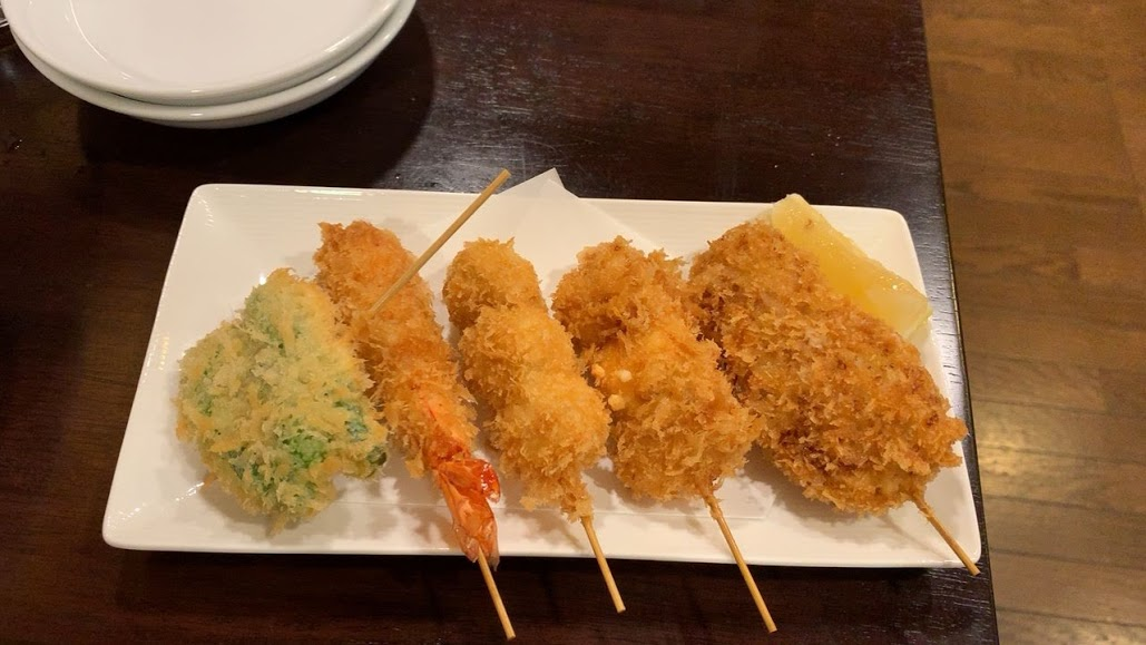 串揚げ Kダイニング 稲毛【レビュー】あっさりカラッとした串揚げがうまい！