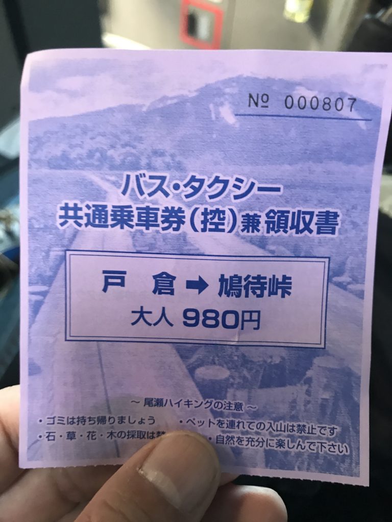 尾瀬第一駐車場　バス
